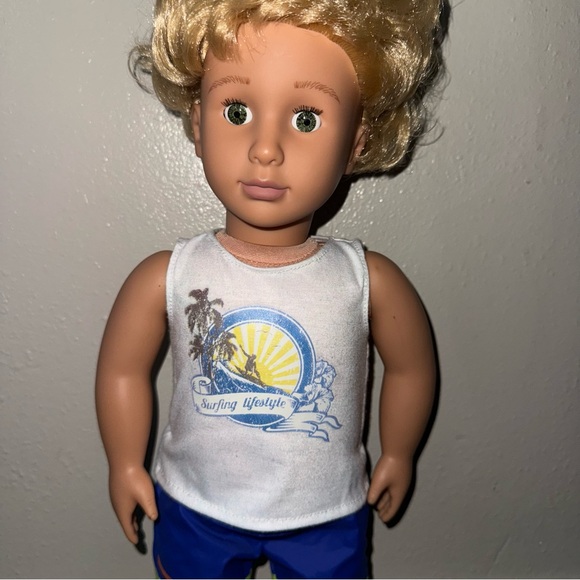 Our Generation Boy Doll with Surfing Outfit and Blonde Hair Gabe - Picture 2 of 5